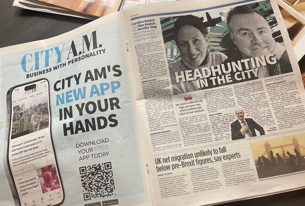 Halsey Keetch is featured in CityAM!